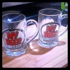 Hands Off My Beer Glass Mugs Set/2